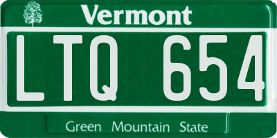VT license plate LTQ654