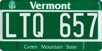 VT license plate LTQ657