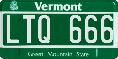 VT license plate LTQ666