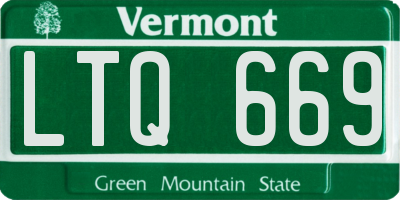 VT license plate LTQ669