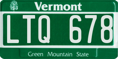 VT license plate LTQ678