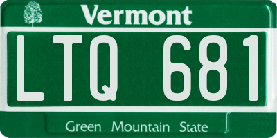 VT license plate LTQ681