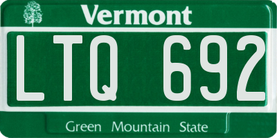 VT license plate LTQ692