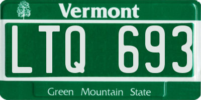 VT license plate LTQ693