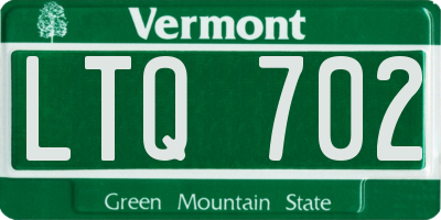 VT license plate LTQ702