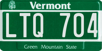 VT license plate LTQ704