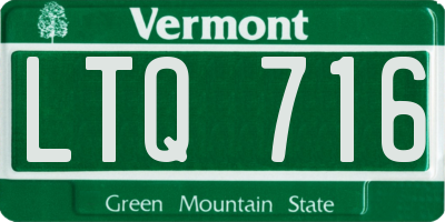 VT license plate LTQ716