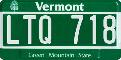 VT license plate LTQ718