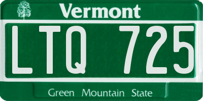 VT license plate LTQ725
