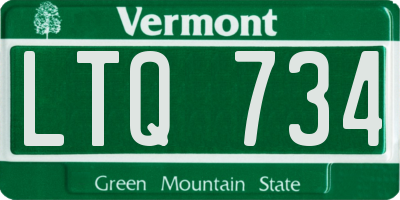 VT license plate LTQ734