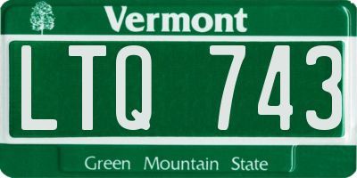 VT license plate LTQ743