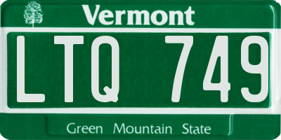 VT license plate LTQ749