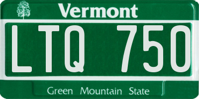 VT license plate LTQ750