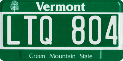 VT license plate LTQ804