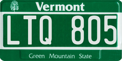 VT license plate LTQ805