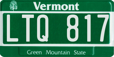 VT license plate LTQ817