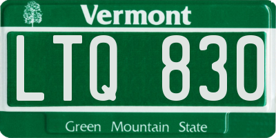 VT license plate LTQ830