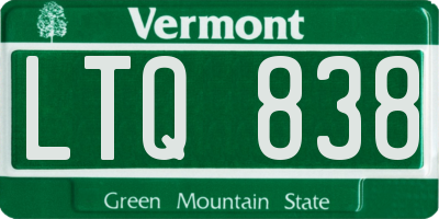 VT license plate LTQ838