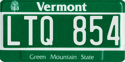 VT license plate LTQ854