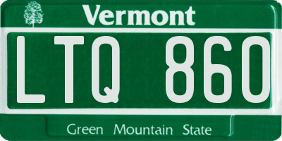 VT license plate LTQ860