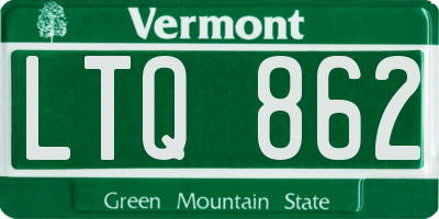 VT license plate LTQ862