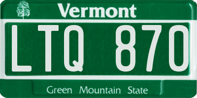 VT license plate LTQ870