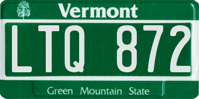VT license plate LTQ872