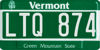 VT license plate LTQ874