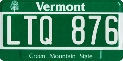 VT license plate LTQ876