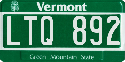 VT license plate LTQ892