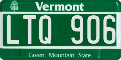 VT license plate LTQ906
