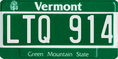 VT license plate LTQ914