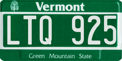 VT license plate LTQ925