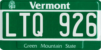VT license plate LTQ926