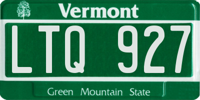 VT license plate LTQ927