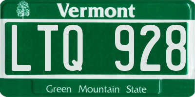 VT license plate LTQ928