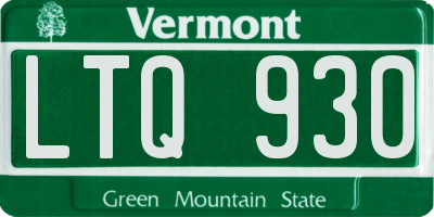VT license plate LTQ930