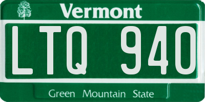 VT license plate LTQ940