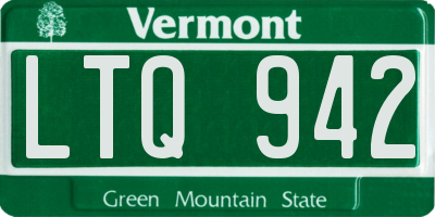 VT license plate LTQ942