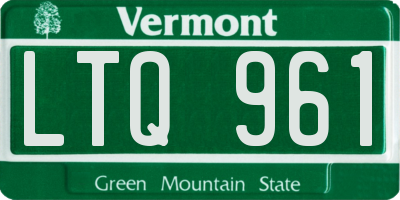 VT license plate LTQ961