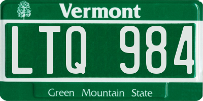 VT license plate LTQ984