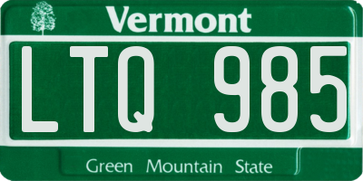 VT license plate LTQ985