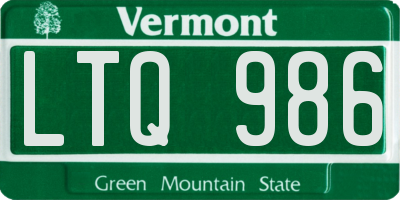 VT license plate LTQ986
