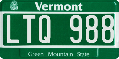 VT license plate LTQ988