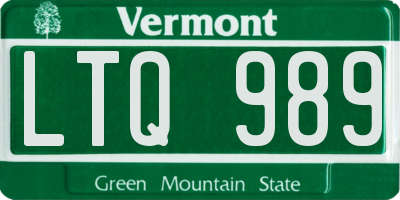 VT license plate LTQ989
