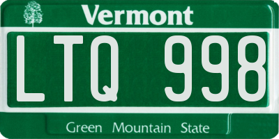 VT license plate LTQ998