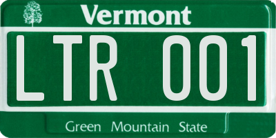 VT license plate LTR001