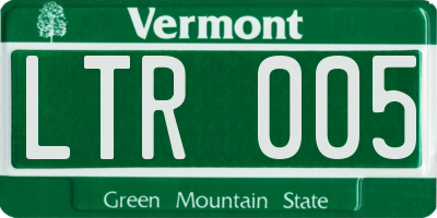 VT license plate LTR005