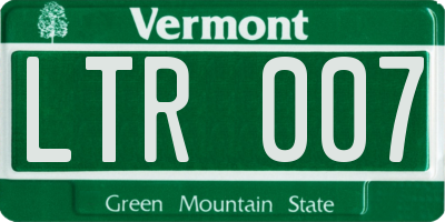 VT license plate LTR007