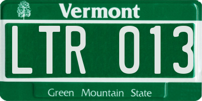 VT license plate LTR013